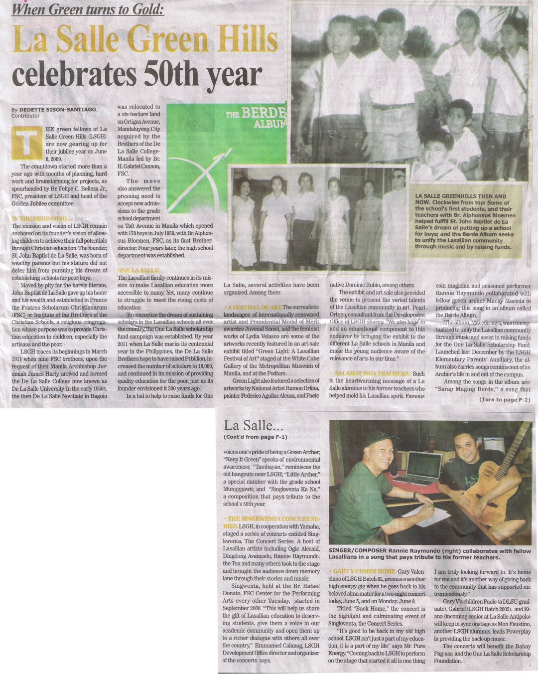 manila bulletin --lasalle at 50 whole article copy